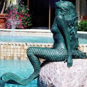 sculpture de sirène en bronze