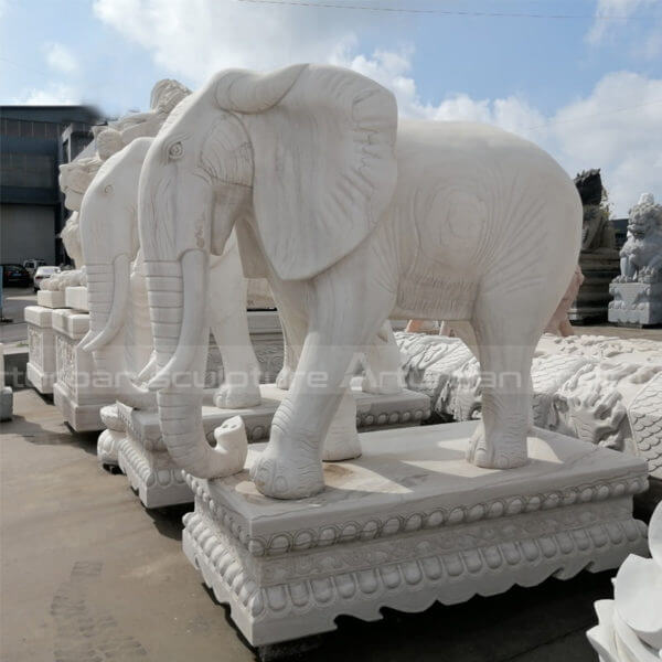 Marble Elephant Sculpture