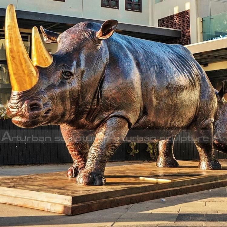 brass rhino statue