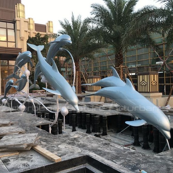 dolphin metal sculpture