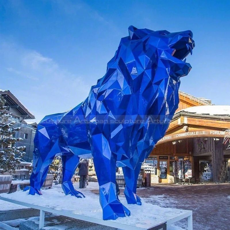geometric lion statue geometric lion statue
