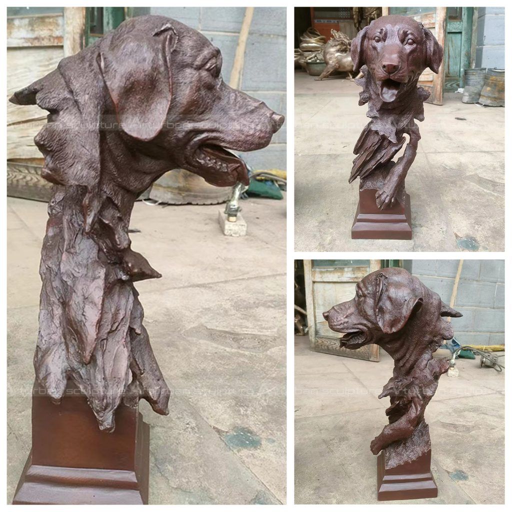Escultura de Cabeça de Cachorro