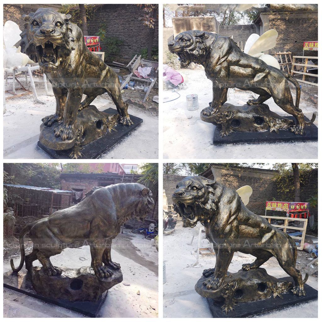 Antike Bronzetigerstatue