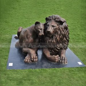 statue de lion et lionne