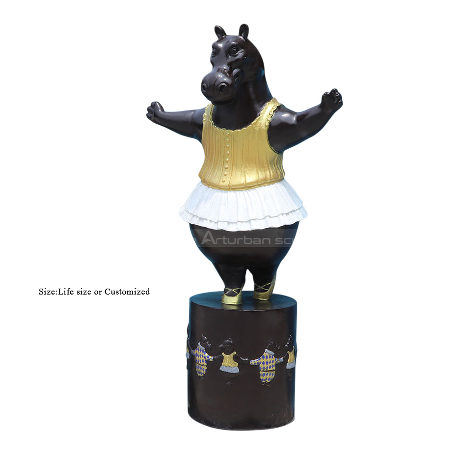 Nilpferd-Ballerina-Skulptur