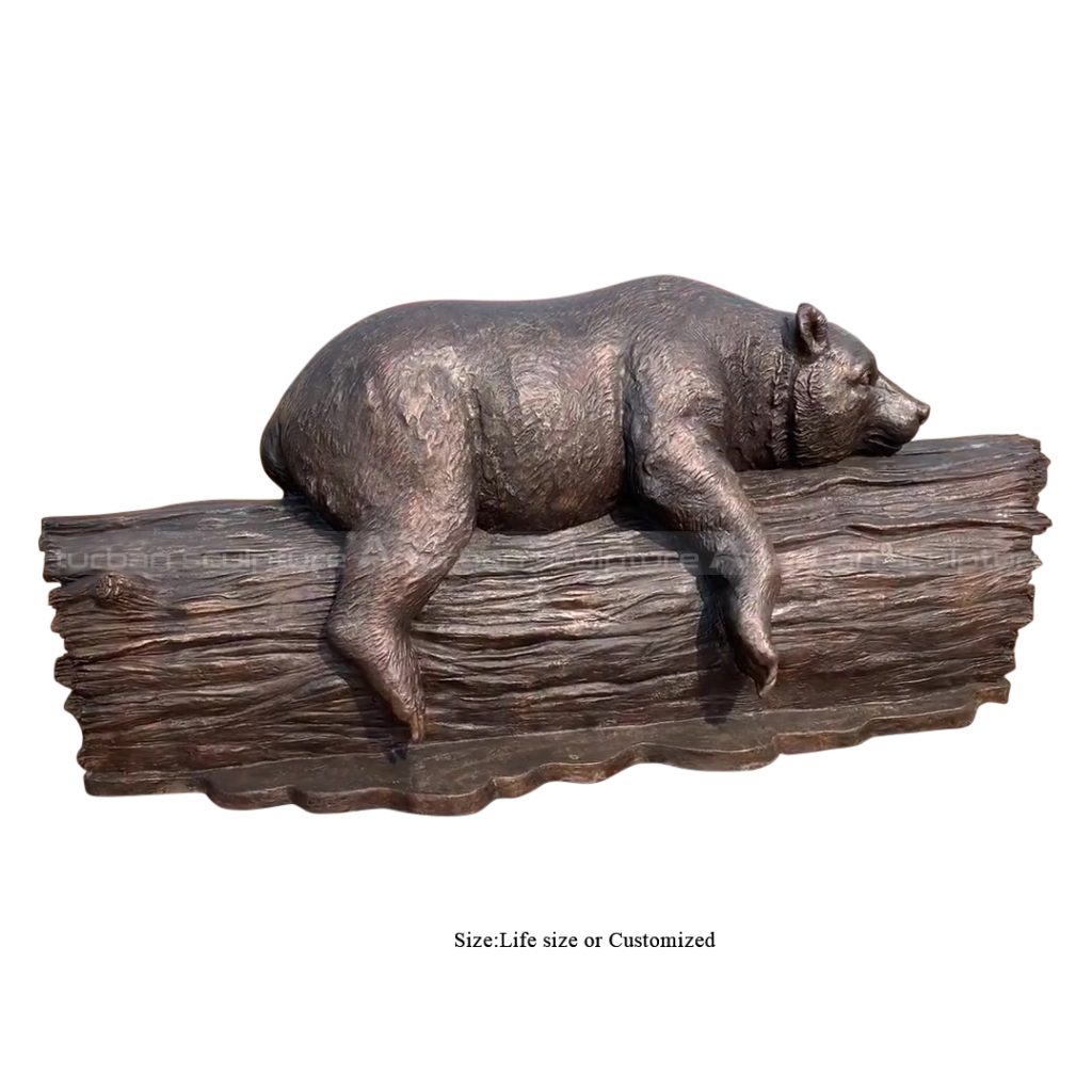 estátua de urso de bronze