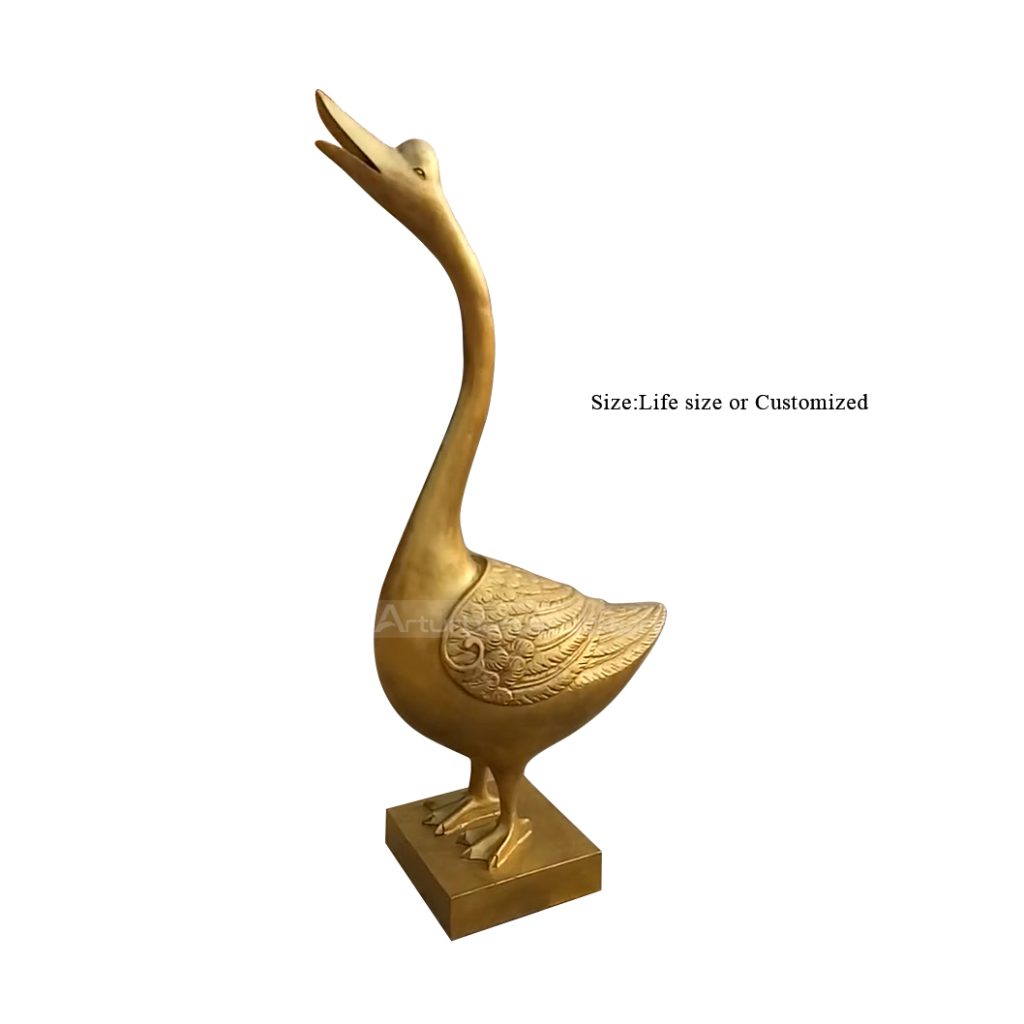 Scultura di cigno in bronzo