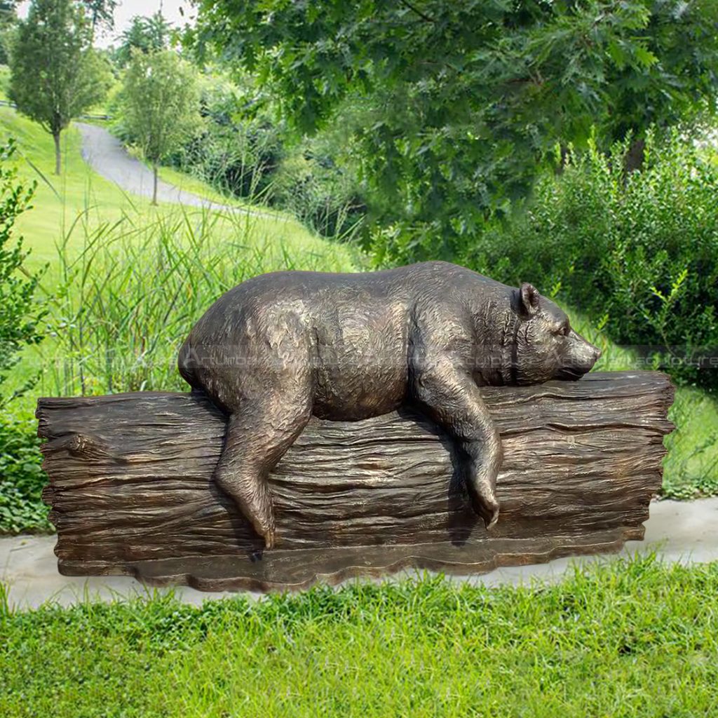 estátua de urso de bronze