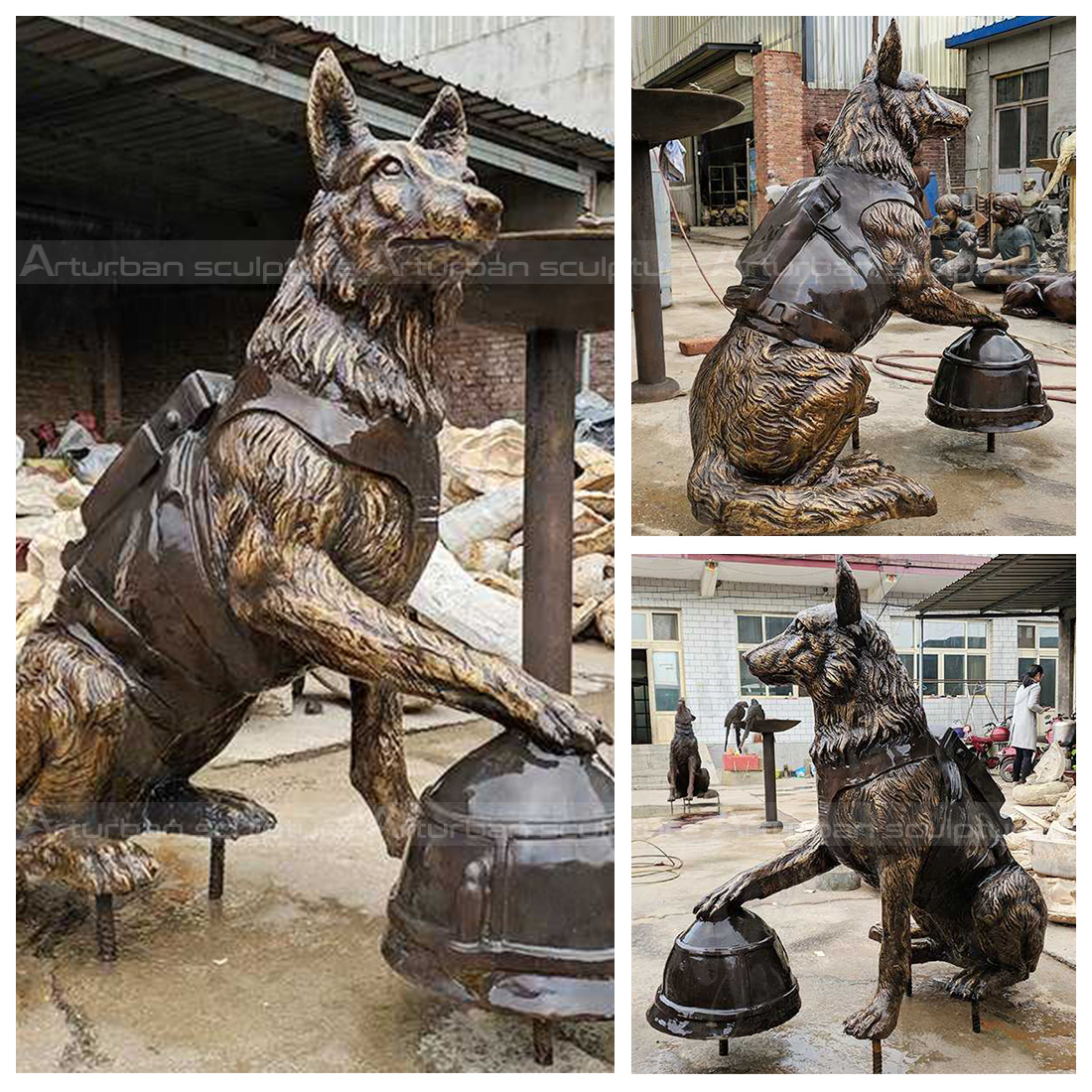 Hundestatuen für Gräber