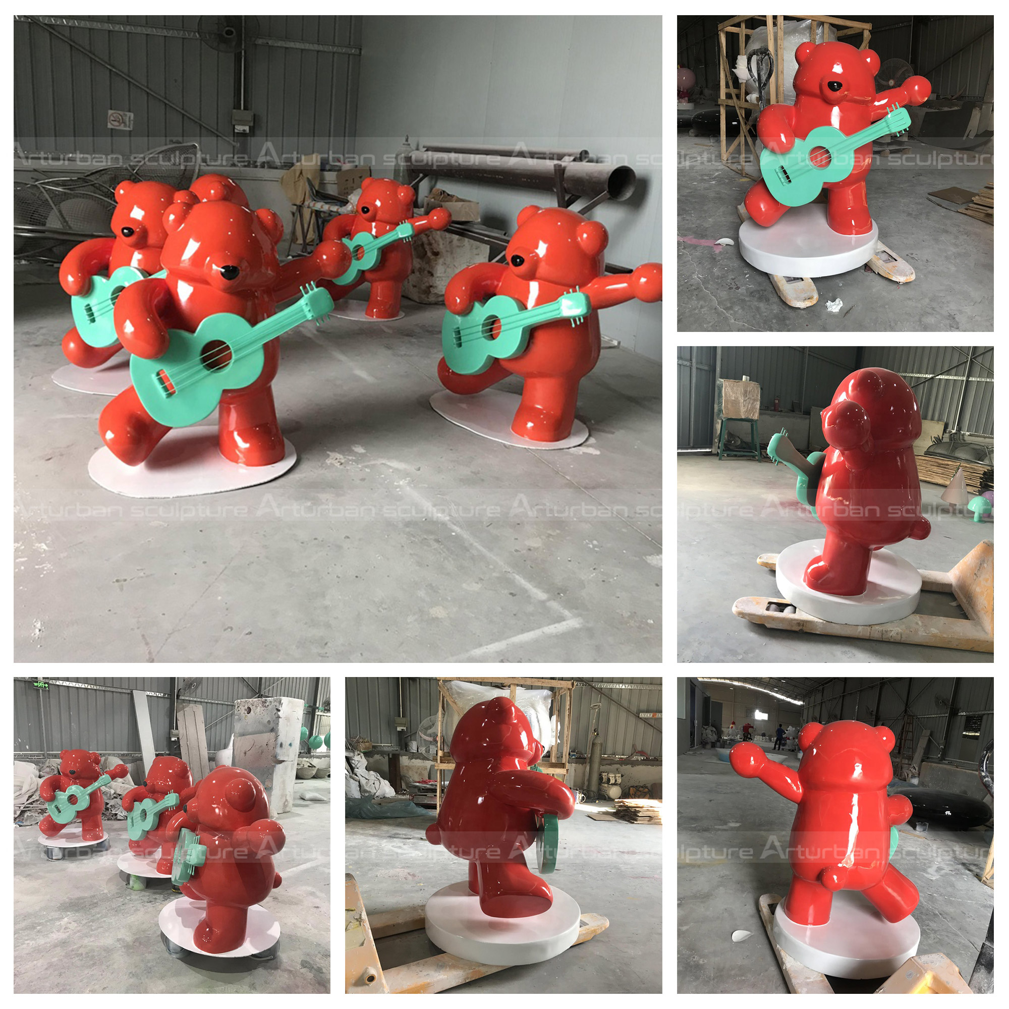 estátua de urso fofo
