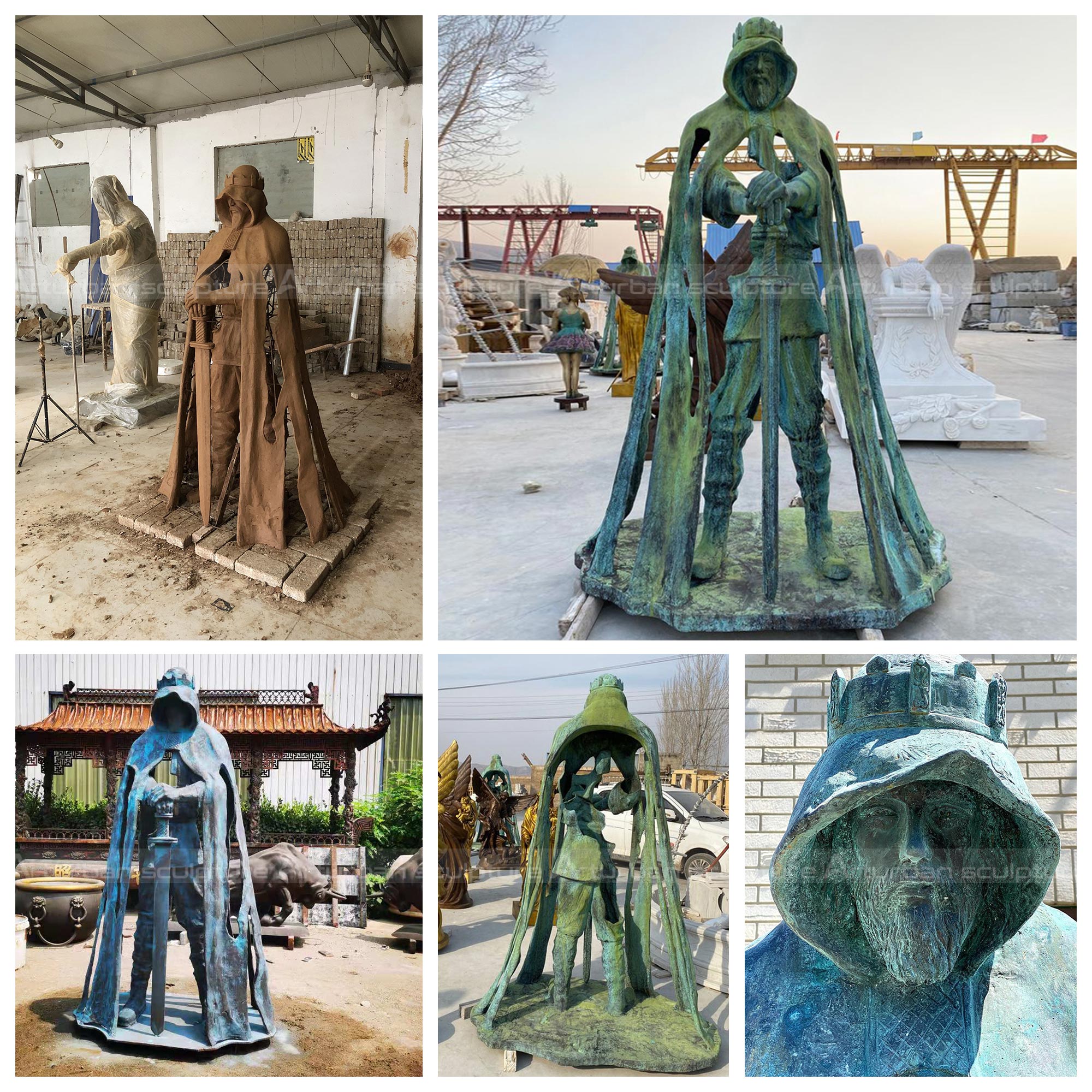 scultura in bronzo di Re Artù
