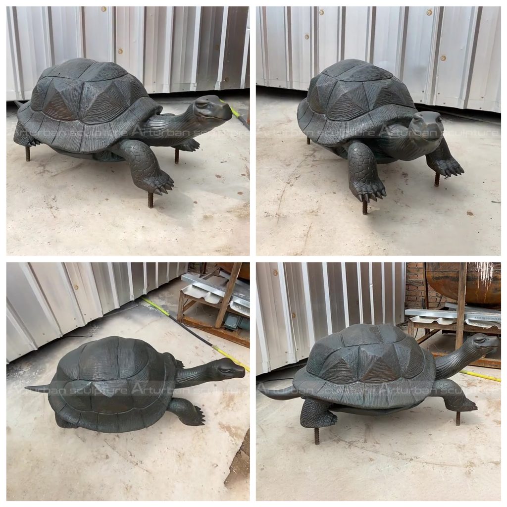sculpture de tortue en bronze