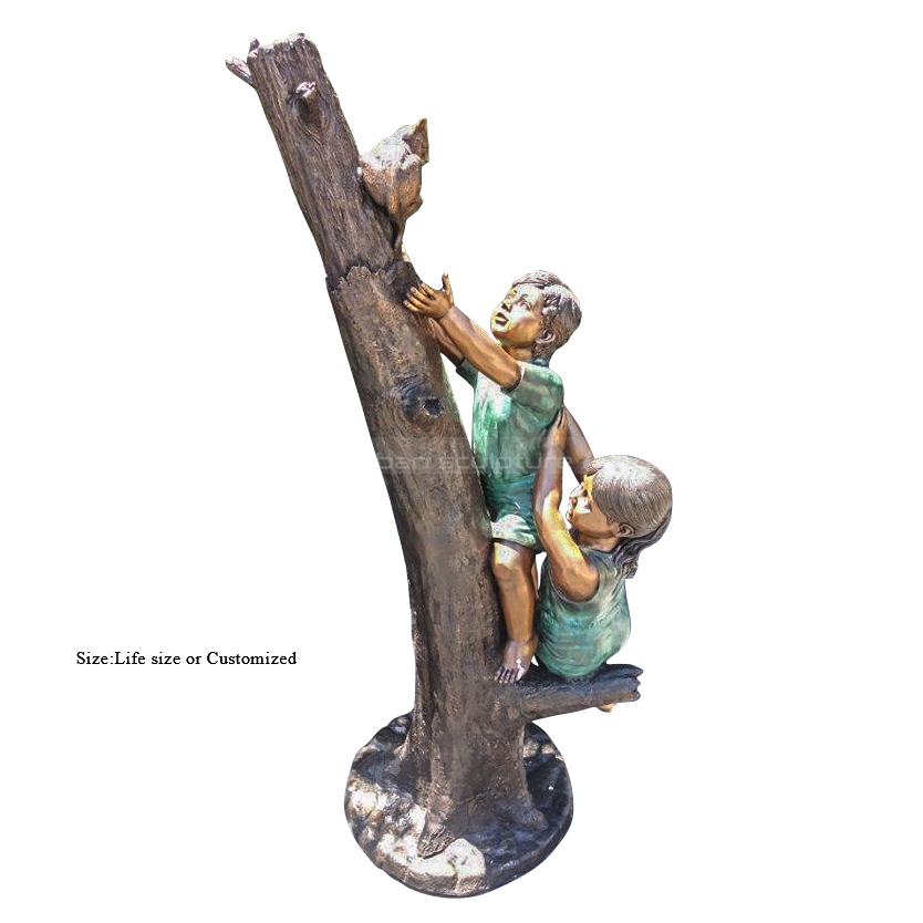 Statues d'enfants en bronze