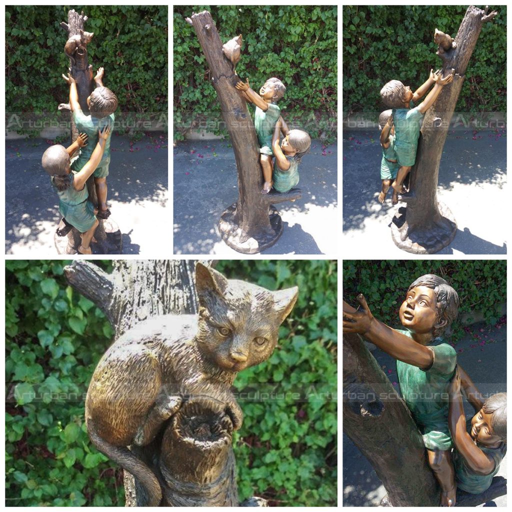 Statues d'enfants en bronze