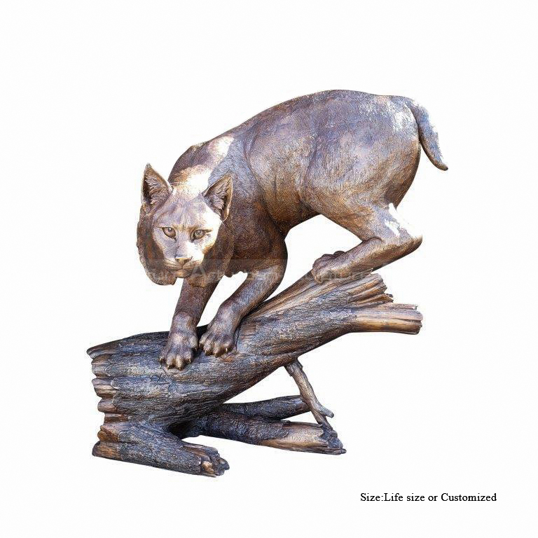 Bronzene Katzen-Gartenstatue