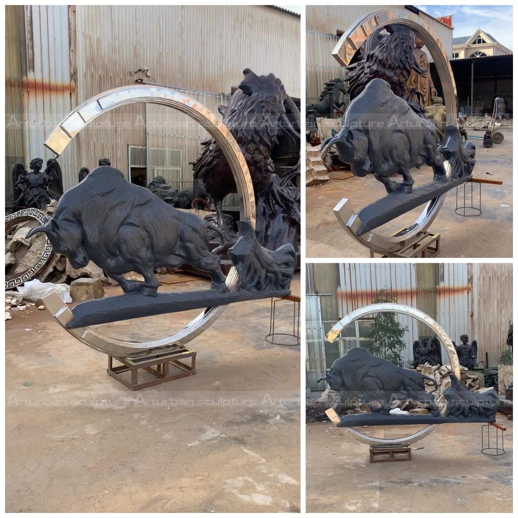 Bronze-Kuh-Skulptur