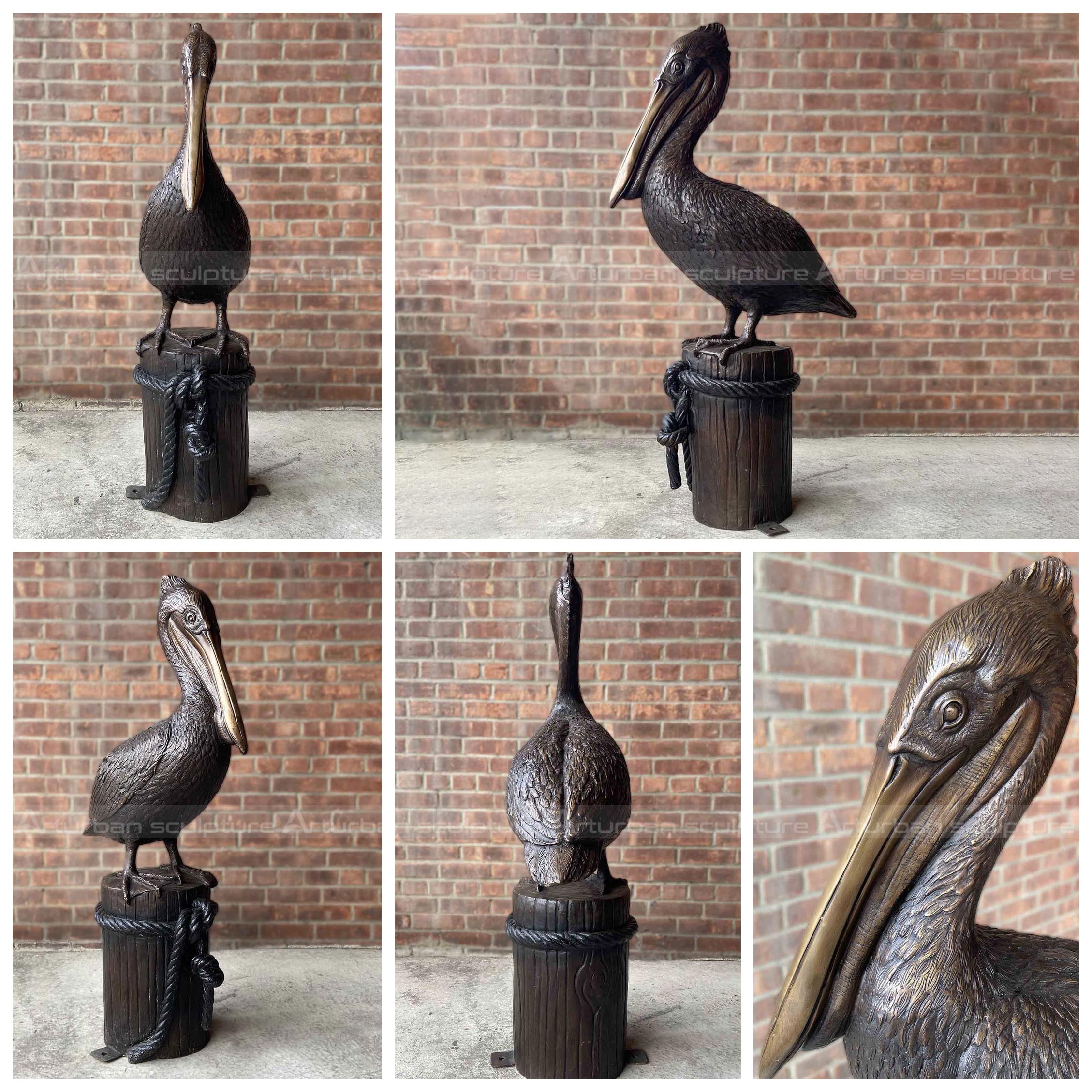 estátua de pelicano para jardim