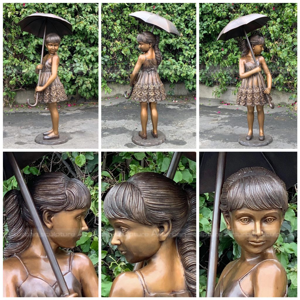 Ragazza con Ombrello Fontana d'Acqua