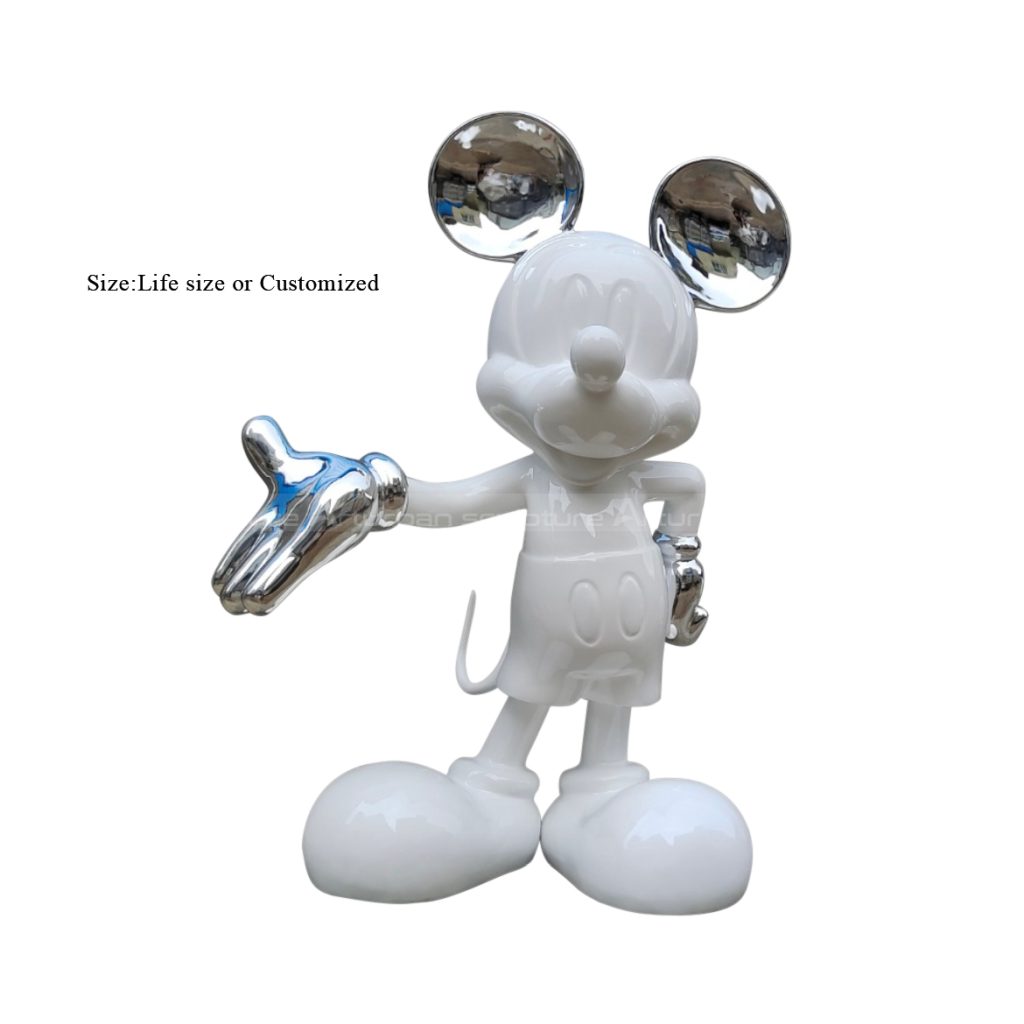 Weiße Mickey-Mouse-Statue