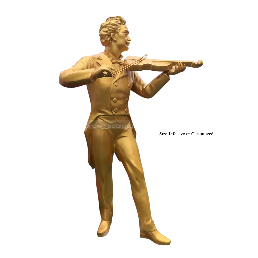 sculpture en bronze de violoniste