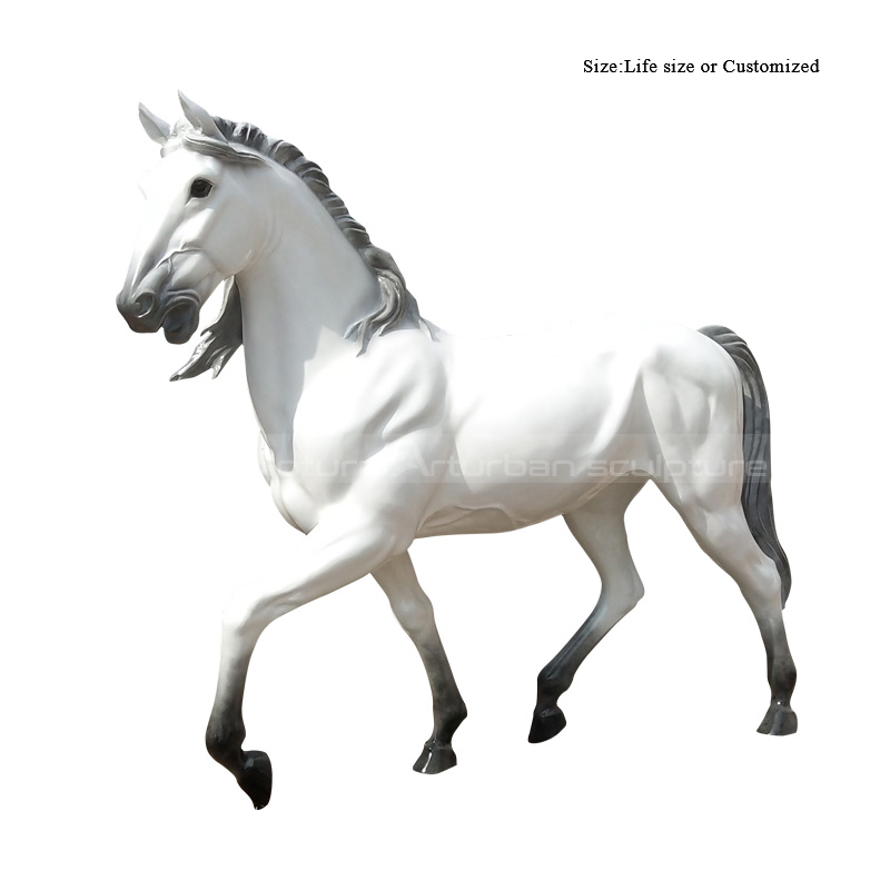 estátua de cavalo em tamanho real fibra de vidro