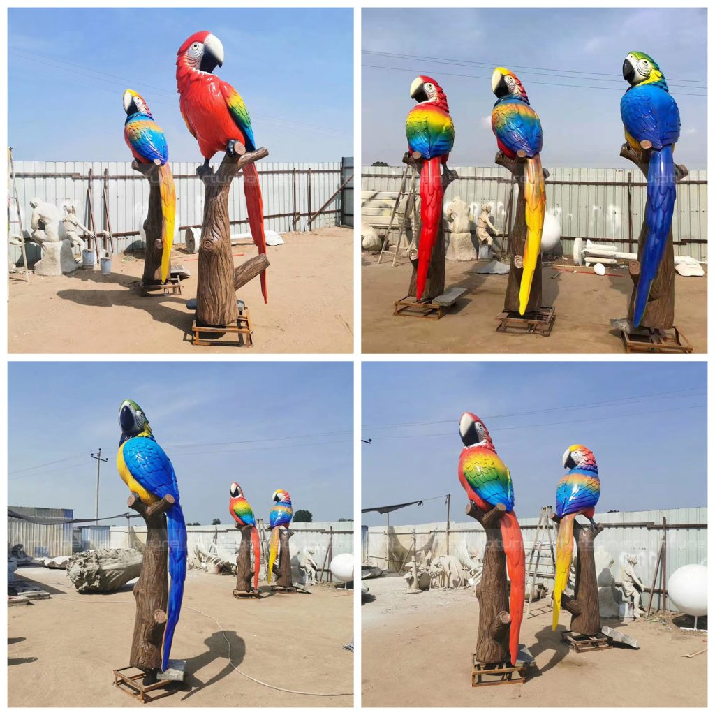 Papagei Gartenstatue