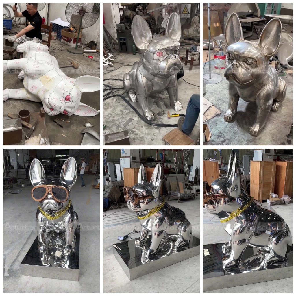 Französische Bulldoggen Skulptur Kunst