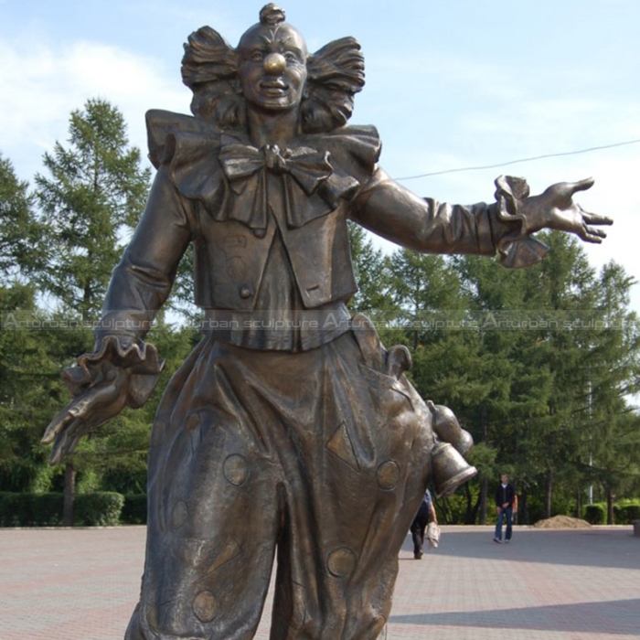 bronze clown sculpture
