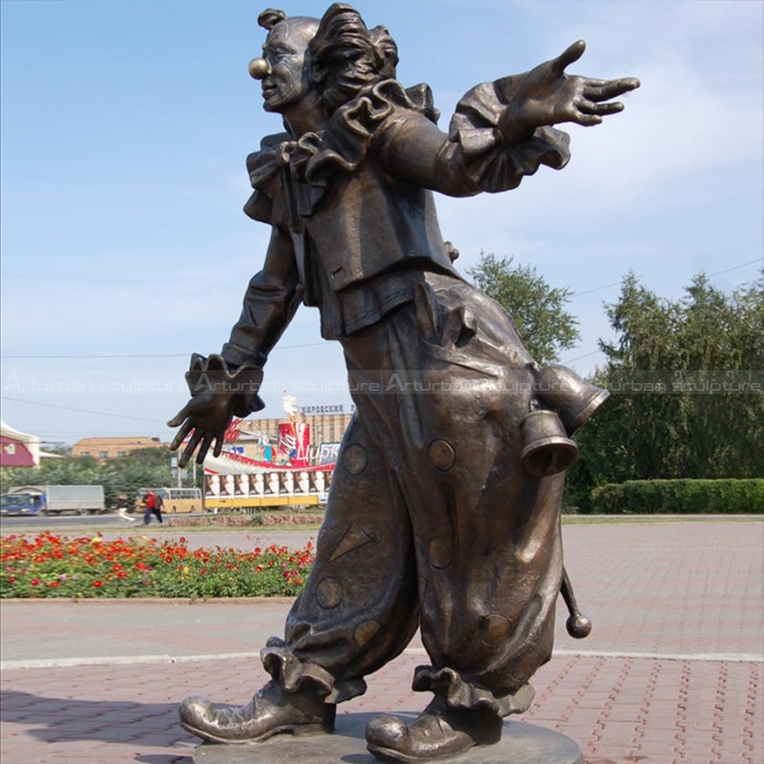 bronze clown sculpture