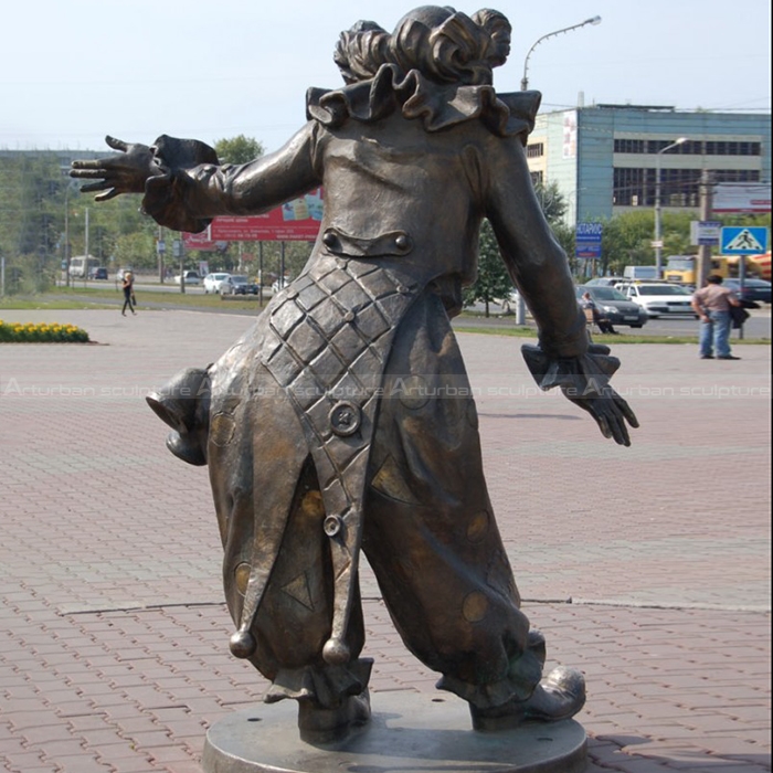 bronze clown sculpture