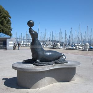 Seehund Gartenstatue