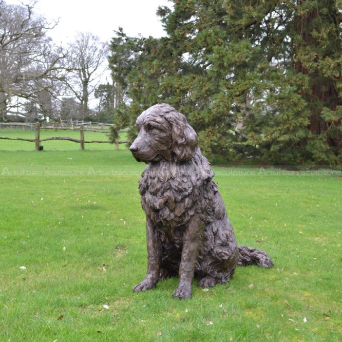 Statua da giardino di cane di Terranova