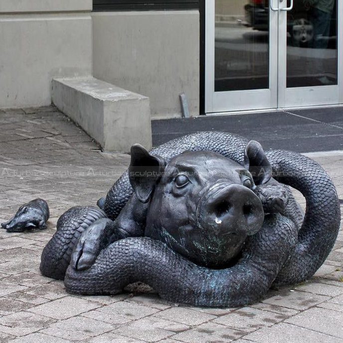 escultura de Porco e Cobra