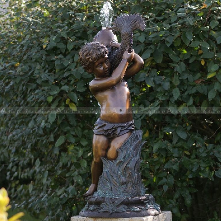 Boy Koi Carp Fountain