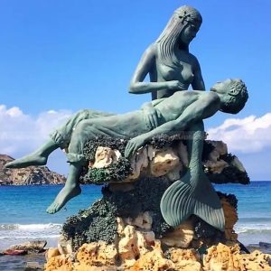 estatua de sirena grande para jardín