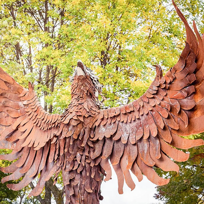 Metall-Phoenix-Skulptur