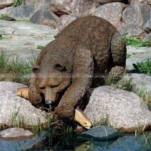 bear fishing statue
