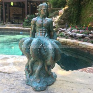 escultura de jardín de pulpo