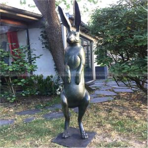 ornements de jardin en lièvre de bronze