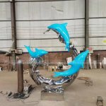 outdoor dolphin statue