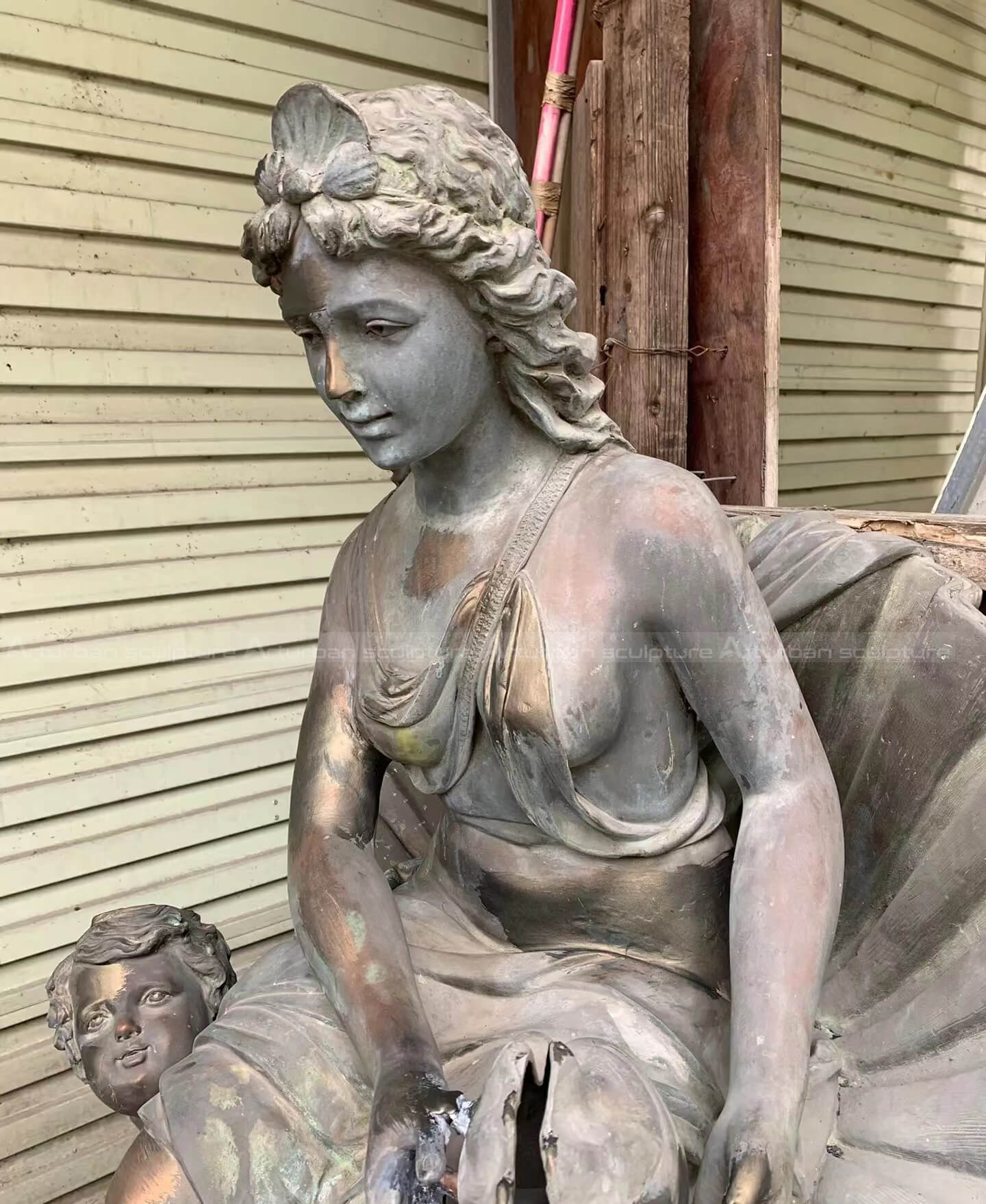 antique lady water fountain