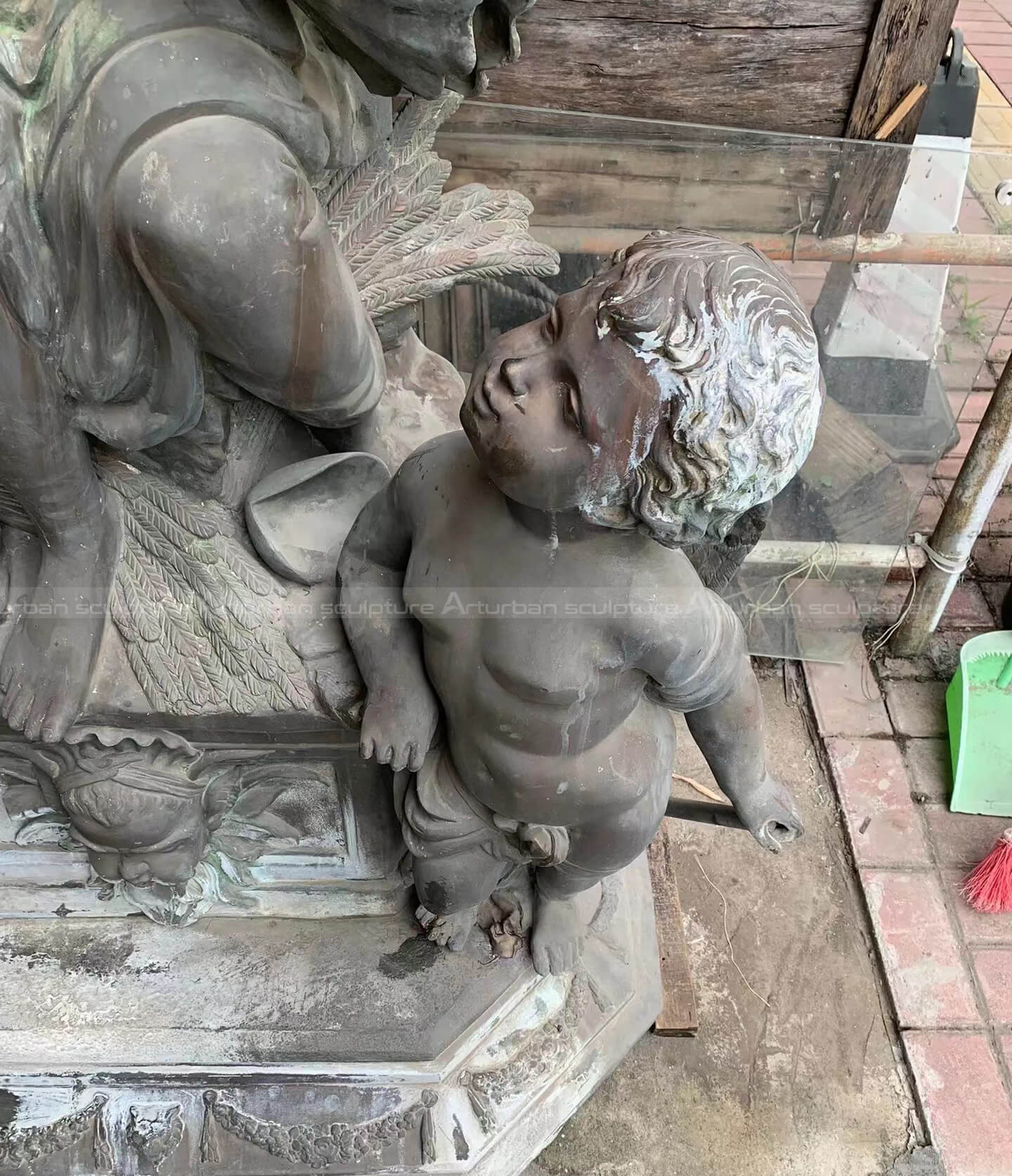 antique lady water fountain