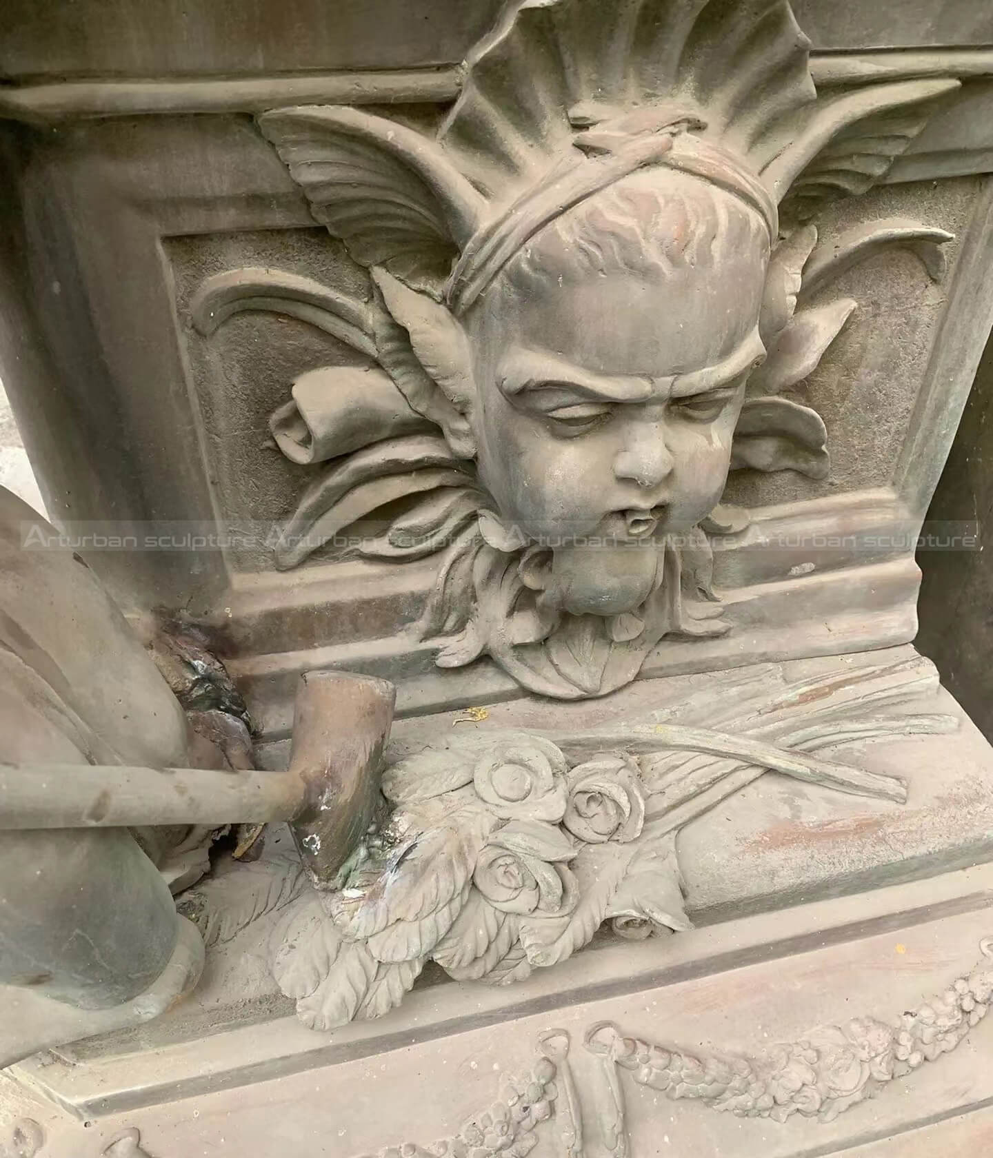 antique lady water fountain