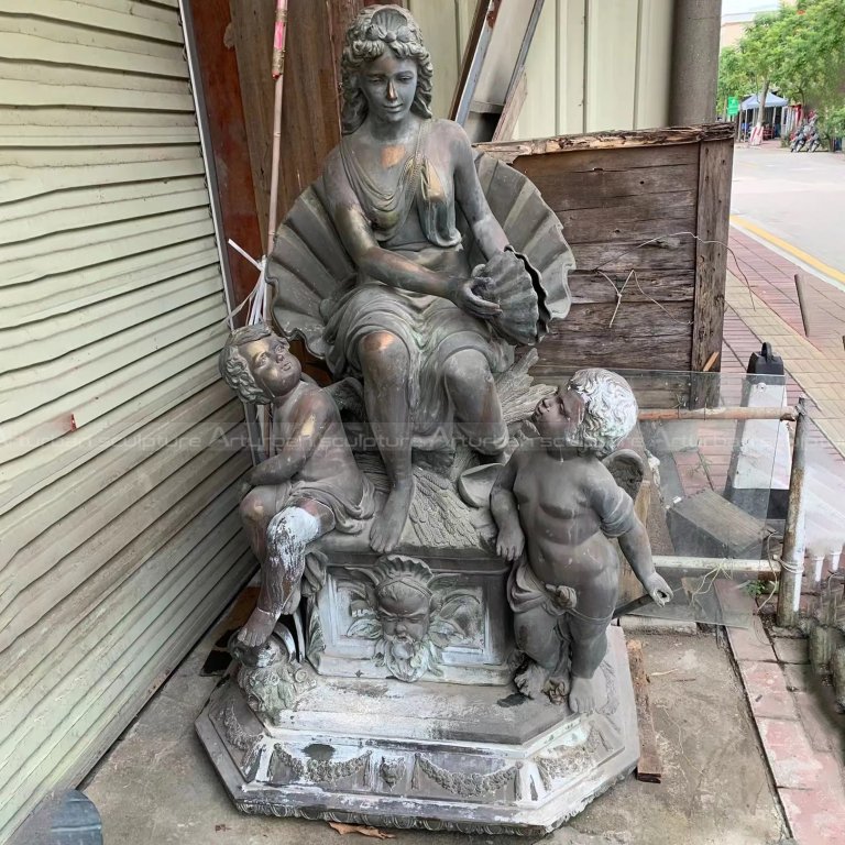 antique lady water fountain