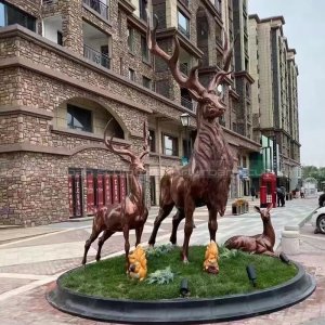 sculpture de jardin de cerf en bronze