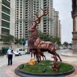 Estatua de jardín de ciervo de bronce