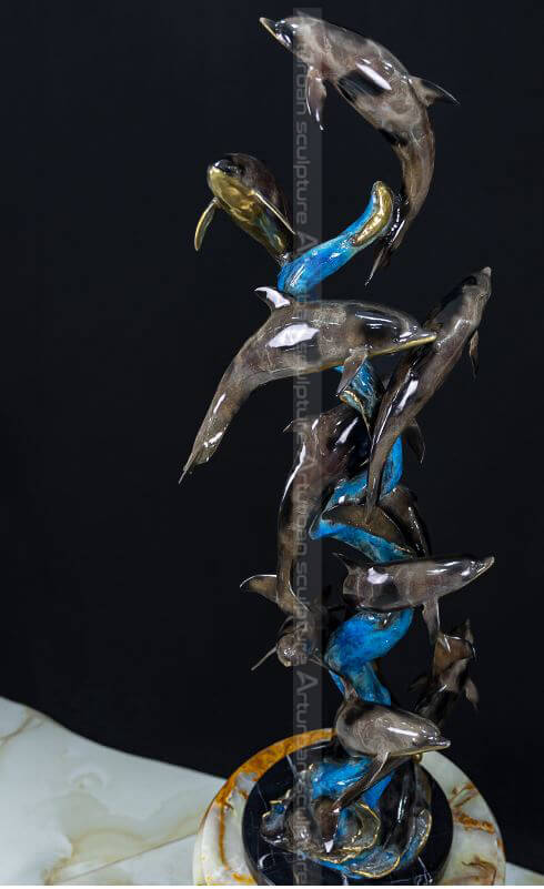 dolphin statue