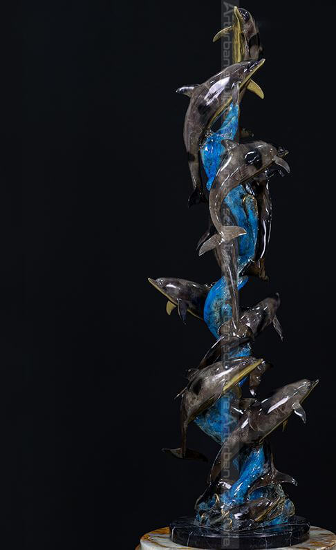 dolphin group statue