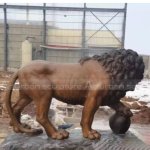 lion ball statue