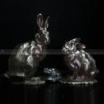 Sculpture en bronze de lapin